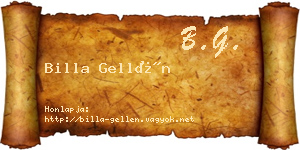 Billa Gellén névjegykártya